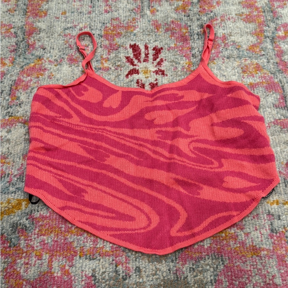 Forever 21 Pink Asymmetrical Crop Camisole